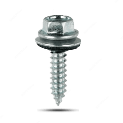 Tuf-Fix Hex Washer Self Tapping Screw, STPHWZ14x34, 14x3/4 Inch, CS, Silver, PK450