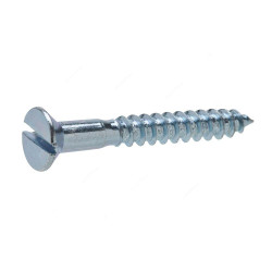 Tuf-Fix Zinc Plated Wood Screws, WSZPS10X112, Carbon Steel, Fine, Slotted, 10MM x 1-1/2 Inch