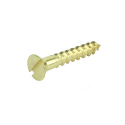 Tuf-Fix Brass Plated Wood Screws, WSBPS8X2, Carbon Steel, Fine, Slotted, 8MM x 2 Inch