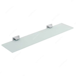 Vado Frosted Glass Shelf, Level, Wall Mounted, 550MM, Chrome, Silver