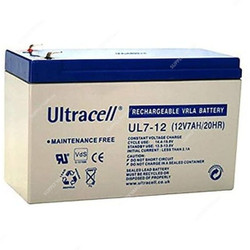 Ultracell VRLA Battery, UL7-12, 12V, 7A