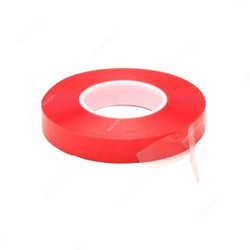 Double Sided Tape, 12MM x 50 Mtrs, Red, 100 Pcs/Pack