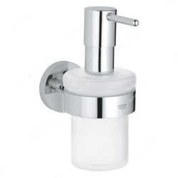 Grohe Soap Dispenser With Holder, 40448001, Essentials, Glass and Metal, 160ML