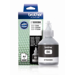 Brother Inkjet Ink Bottle, BT6000BK, 6500 Pages, 48.8ML, Black