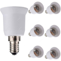Lamp Holder, E14 to E27, White, 6 Pcs/Pack
