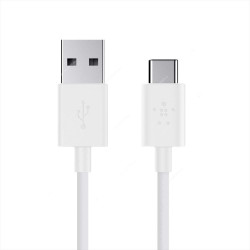 Belkin USB-A to USB-C Cable, F2CU032BT06-WHT, 1.8 Mtrs, White