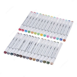 Touchnew Dual Twin Tip Marker Pen, Plastic, 15CM, Multicolor, 30 Pcs/Pack