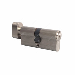 Geepas Single Cylinder Mortise Lock, GHW65019, Brass, 70MM, Satin Nickel