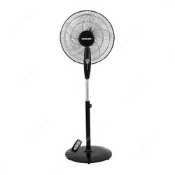 Nikai Pedestal Fan With Remote Control, NPF161R, 45W, 5 Blade, 16 Inch, Black