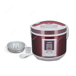 Geepas Electric Rice Cooker, GRC4328, 500W, 1.5 Ltrs, Velvet Red
