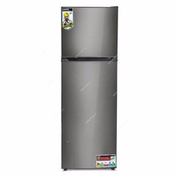 Geepas Double Door Refrigerator, GRF3207SSXXN, 320 Ltrs, Grey