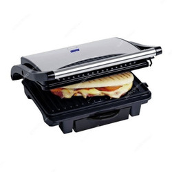 Geepas Grill Maker, GGM5394, Stainless Steel, 1000W, Black/Silver