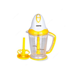 Geepas Electric Chopper, GC5377, Plastic, 200W, 1.5 Ltrs, Yellow/White