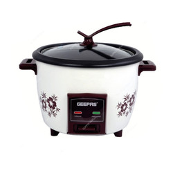 Geepas Electric Rice Cooker, GRC4332, 500W, 1.5 Ltrs, White