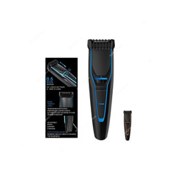Geepas Rechargeable Stubble Hair Trimmer, GTR56011, 600mA, Black/Blue