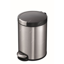 Eko Artistic Step Bin with Soft Close Lid, ALEK8, 8 Ltrs, Metal Grey