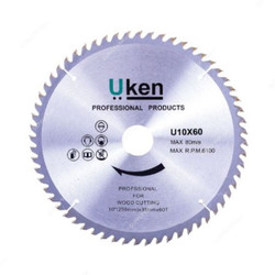 Uken Circular Saw Blade, U10X60, 10 Inch x 35MM, 60 Teeth