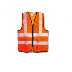 Clarke Safety Jacket, SJOMC, 100% Polyester, 3 Pockets, M, Orange