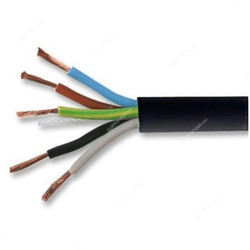 RR Kabel Five Core Cable, PVC, 6MM x 100 Mtrs, Black
