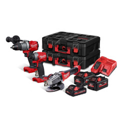 Milwaukee Cordless Tool Set, M18FPP3O2-533P, Fuel, 18V, 9 Pcs/Set