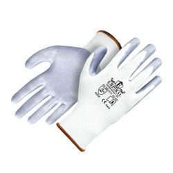 Empiral Nitrile Palm Coated Gloves, Gorilla Active I, 100% Polyester, XL, White/Grey