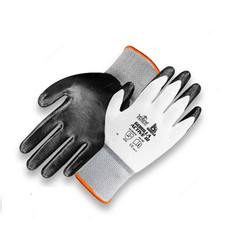 Empiral Nitrile Palm Coated Gloves, Gorilla Active III, 100% Polyester, XL, White/Grey