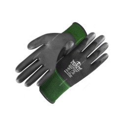 Empiral PU Palm Coated Gloves, Gorilla Black III, 100% Polyester, L, Black