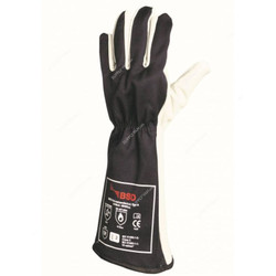 BSD HRC 2 Arc Protection Gloves, Textile/Leather, 18.0 Cal/SQ.CM, Size10, Navy/White