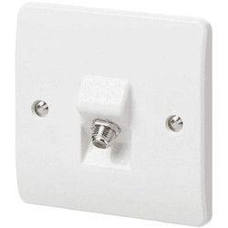 Mk F Type Non Isolated Sat Socket, K3525SAWHI, Logic Plus, Thermoset Plastic, IP2X, 1 Gang, 86 x 86MM, White