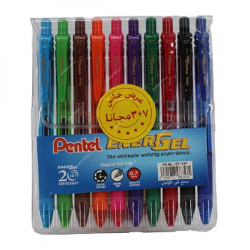 Pentel Energel-X Gel Roller Pen, PE-BL107-10F, 0.7MM Tip, Assorted Colors, 10 Pcs/Set