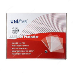 Unistar Sheet Protector, SP-60M100, A4, 60 Micron, Clear, 100 Pcs/Pack