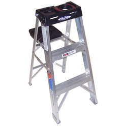 Werner Single Sided Step Ladder, 373, Aluminium, 3 Feet Height, 136 Kg Weight Capacity