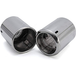 Car Tail Muffler Tip, Stainless Steel, 2.9 Inch Inlet Dia, Silver, 2 Pcs/Pack