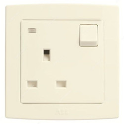 ABB Dual Pole Switched Socket With Neon LED, AC238-82, Concept BS, 1 Gang, 250V, 13A, Ivory White