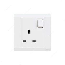 Abb Double Pole Switch Socket, BL237, Inora, 1 Gang, 13A, White