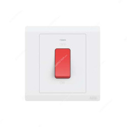 Abb DP Switch With Neon, BL179, Inora, 1 Gang, 1 Way, 45A, White