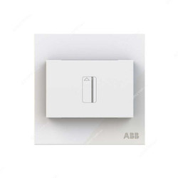 ABB Electronic Card Switch With Timmer, AM40544-WG, Millenium, 16A, White Glass