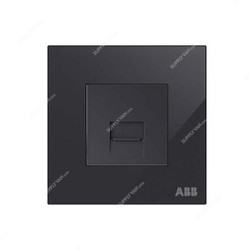 ABB BT Secondary Telephone Socket, AM30644-BG, Millenium, 1 Gang, RJ11/RJ12, Black Glass