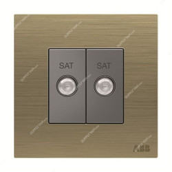 ABB F-Type SAT Twin Socket, AM32344-AG, Millenium, 2 Gang, Antique Gold