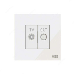 ABB TV and SAT Socket, AM31344-WG, Millenium, 1 Gang, White Glass
