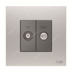 ABB TV and SAT Socket, AM31344-ST, Millenium, 1 Gang, Stainless Steel