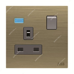 ABB Double Pole Switched Socket With LED, AM23886-AG, Millenium, 1 Gang, 13A, Antique Gold