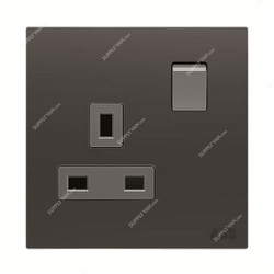 ABB Double Pole Switched Socket, AM23786-SB, Millenium, 1 Gang, 2P, 13A, Silk Black