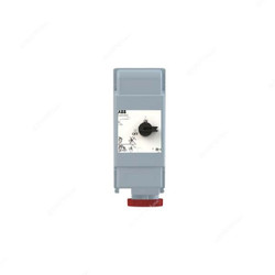 Abb Heavy Duty vertical Switched Interlocked Socket Outlet, 3125MVS6WH, 380-415V, IP67, 125A, 3P+E, Red