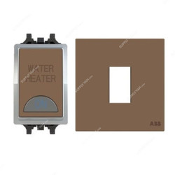 ABB Electrical Switch With LED and Rocker Switch Frame, AMD10920-MO+AMD5120-MO, Millenium, 1 Gang, 1 Way, 20A, Mocha Brown