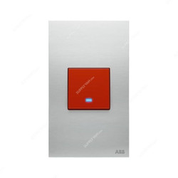 ABB Dual Pole Electrical Switch With LED, AM17844-ST, Millenium, 1 Gang, 1 Way, 45A, Stainless Steel