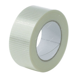 Cross Filament Tape, Fiberglass, 48MM Width x 50 Yards Length, White, 12 Rolls/Pack