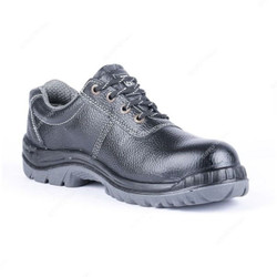Hillson Double Density Steel Toe Safety Shoes, HPTHRLA, Panther, Leather, Mid Ankle, Size41, Black