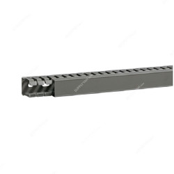 Hager Slotted Panel Trunking, BA7A40025, PVC, 40MM Height x 25MM Width, 2 Mtrs Length, Stone Grey