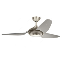 Kichler LED Ceiling Fan, 300706-BSS, Voya, 28W, 3 Blade, 60 Inch Blade Dia, Brushed Stainless Steel